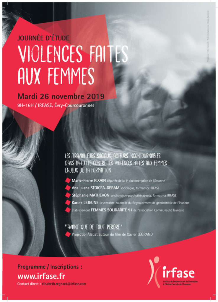Affiche de la journée d'étude sur les violences faites aux femmes en 2019