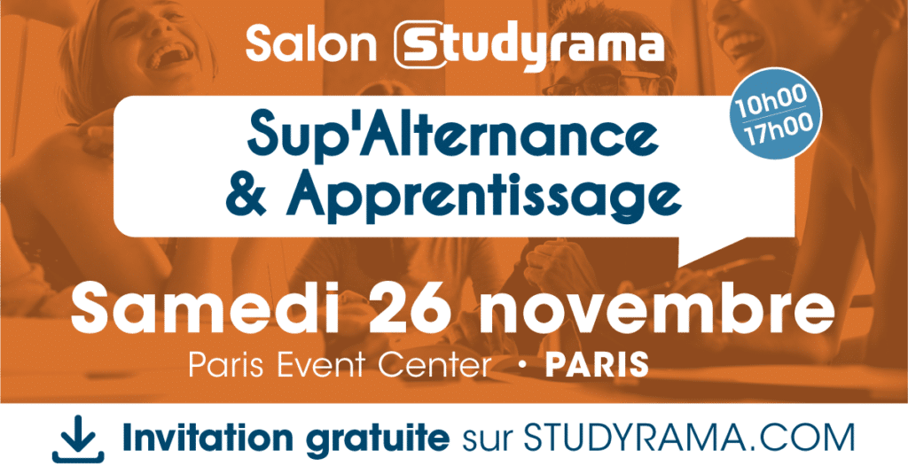 Affiche du Salon Studyrama Supalternance et apprentissage du 26 novembre 2022