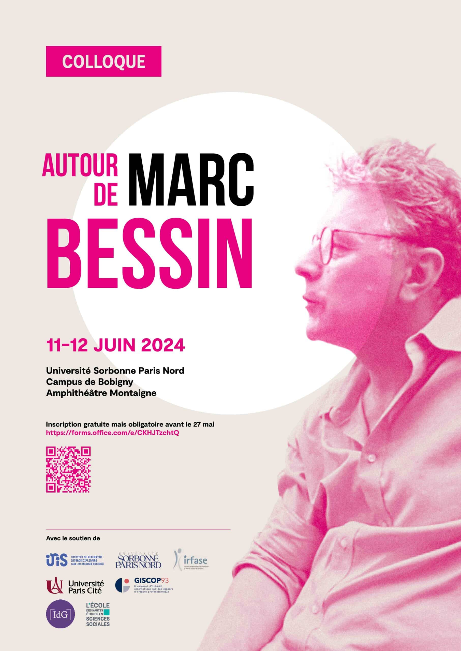 Affiche du Colloque "Autour de Marc Bessin"